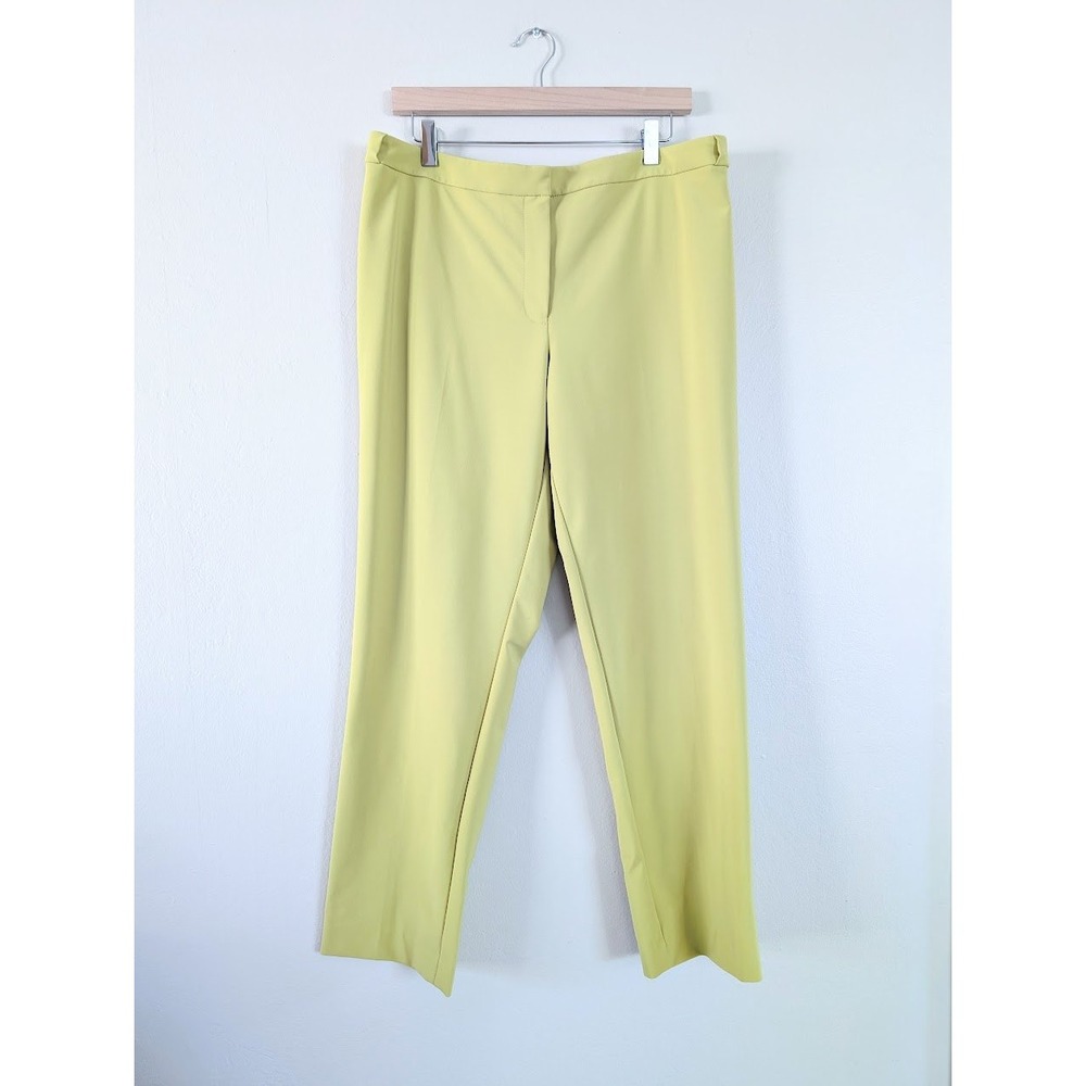 Calvin Klein Light Green Straight Leg Chartreuse Pants Sz 14 Career Professional